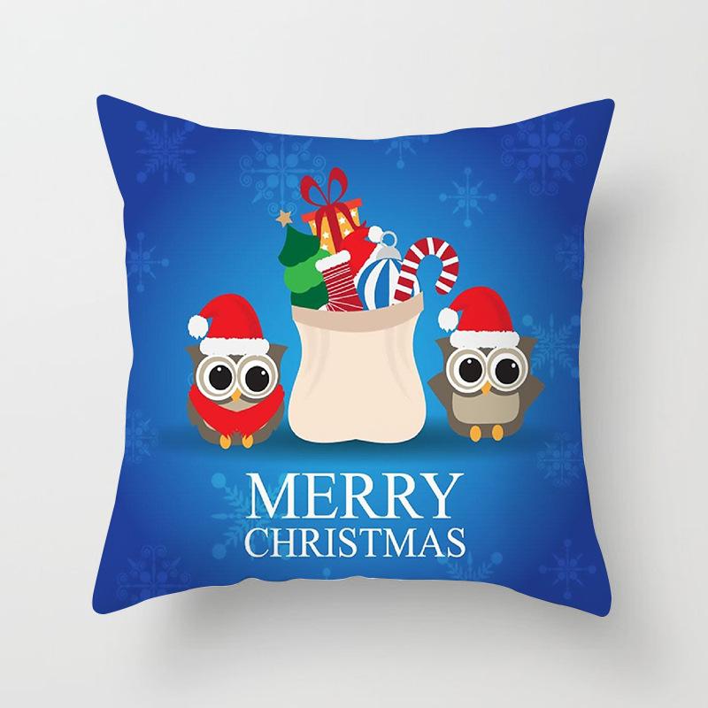 Cartoon Owl Pattern Throw Pillow Cover With Short Plush Print Living Room Sofa Decoration Cushion Cover Pillow Covers Decorative