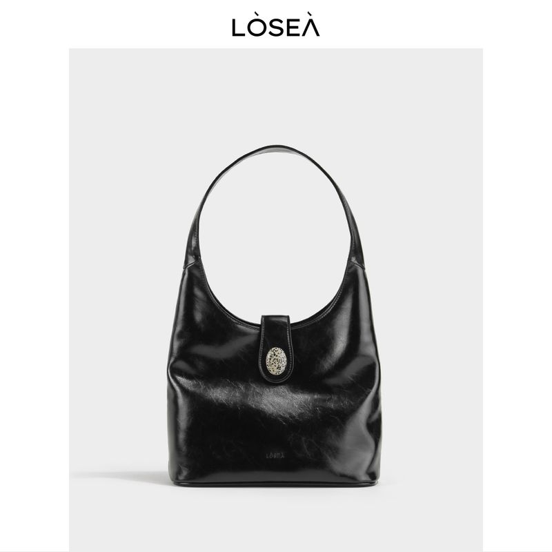 

Losea Original South Story Oriental Aesthetics Spotted Stone Tote Bag Women 2025 New Black Shoulder Bag Black