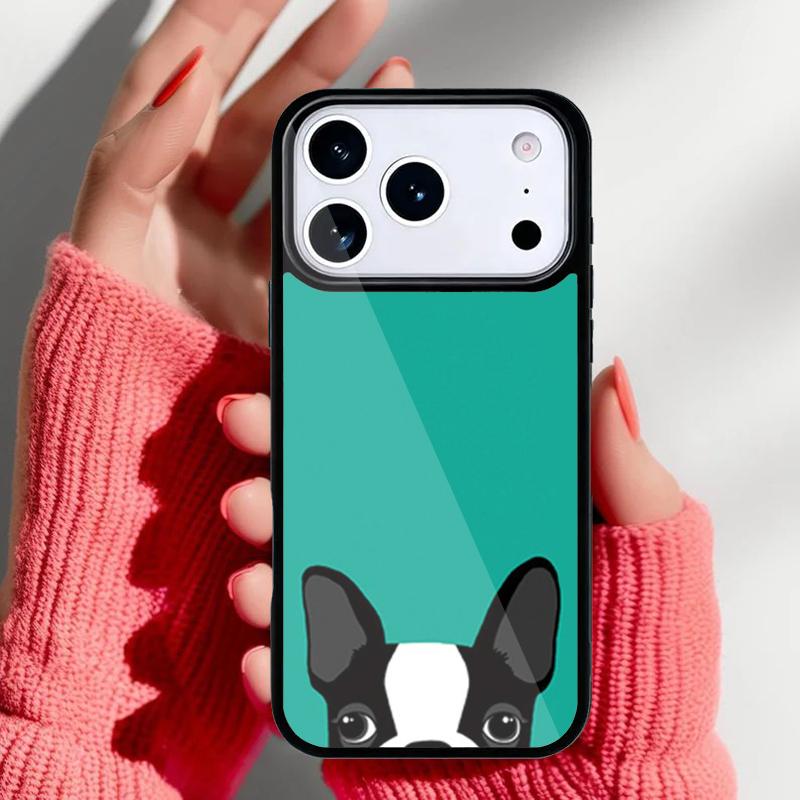 Boston Terrier Hundegesichter Handyhülle für iPhone 17 16 15 14 13 Pro Max Rückabdeckung für 12 11 Pro Coque