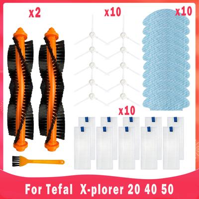 Passend für Rowenta Tefal X-plorer 20 / 40 / 45 / 50 / isweep x3 Saugroboter Haupt- Seitenbürste Hepa-Filter Wischtuch Teil Zubehör