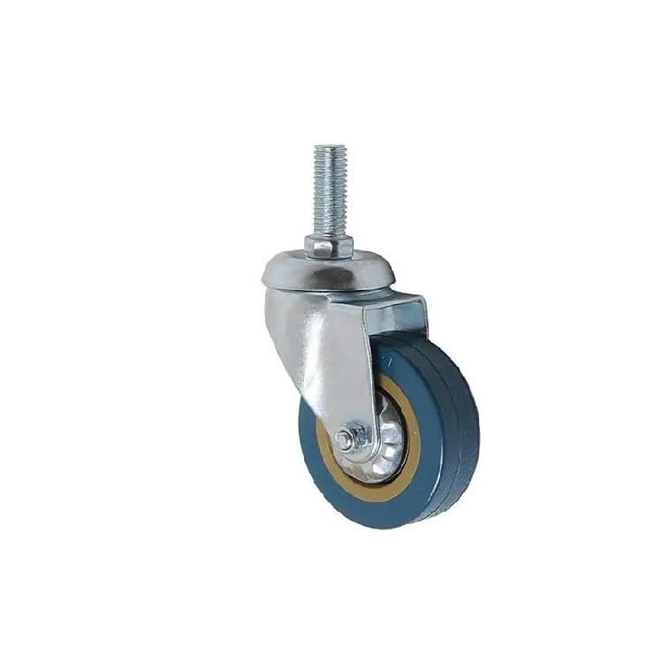 

4Pcs PVC Universal Industrial Caster 3-inch Screw Rod Grey Rubber Wheel Freezer Cabinet Load-bearing(M10-30mm) 3 Inch