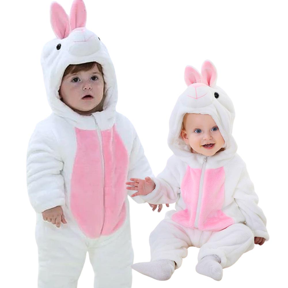 Piżama Onesie Przebranie Śpiochy Biały Króliczek Niemowlę 110: 90-95 Cm