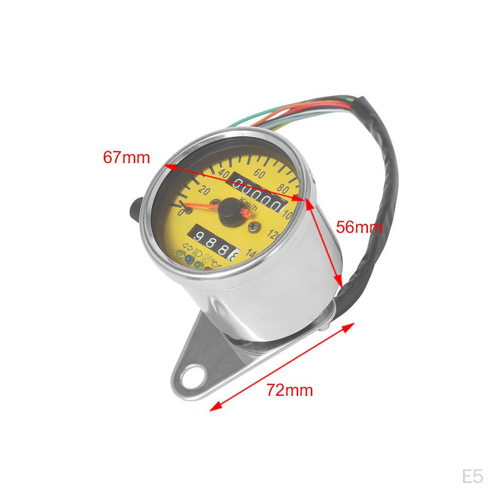 Motorbicycle Instrument Speedometer Dual Odometer LED Backlit DC 12V 4 Lamps with Indicator Light