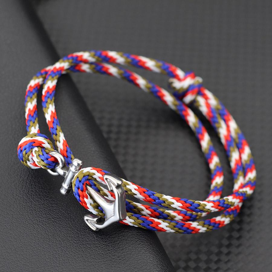 Stylish Anchor Bracelet For Men Double Layer Adjustable Ethnic String Braslet Outdoor Cycling Nautical Braclet Accessories Joias
