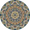 Ethnic Style Circular Carpet Bosnian Style Mandala Printed Rug Living Room Bedroom Decoration Anti Slip Foot Mat Home Decoration