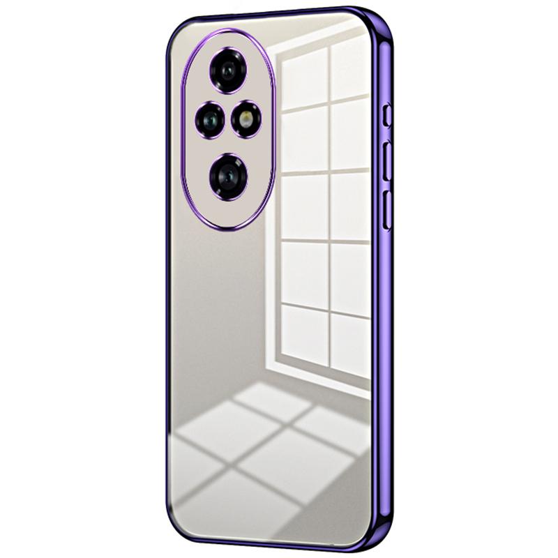 

Чехол для Honor 200 Pro 5G TPU с гальваническим покрытием и рамкой по краю Purple