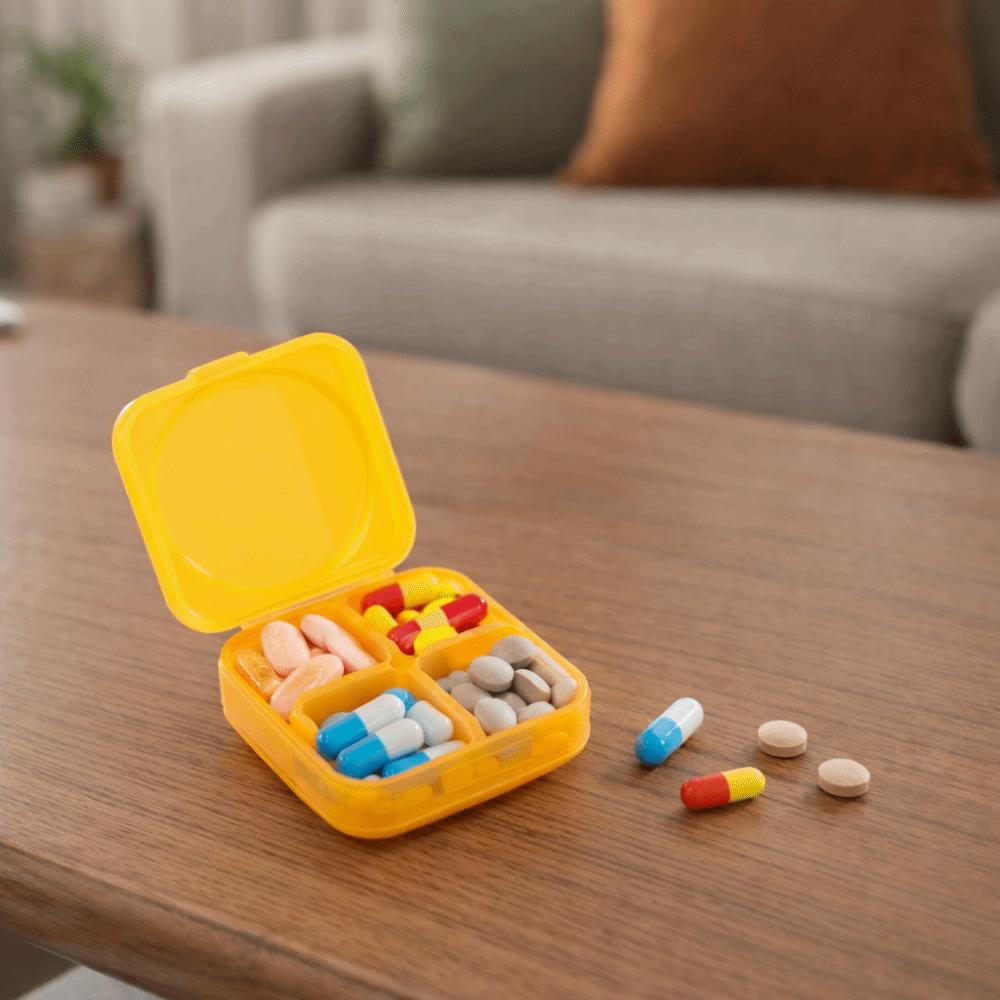 4 Times a Day Weekly Pill Case 28 Compartment Pill Dispenser Rainbow Pill Organizer  Fish Oils