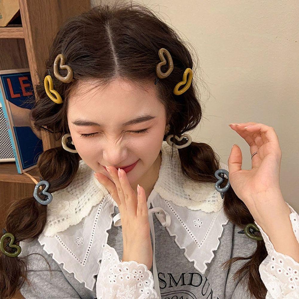 Bangs Clip Headdress Hair Accessories Y2K Hair Barrettes Love Heart Hair Clip Korean Style Hairpin