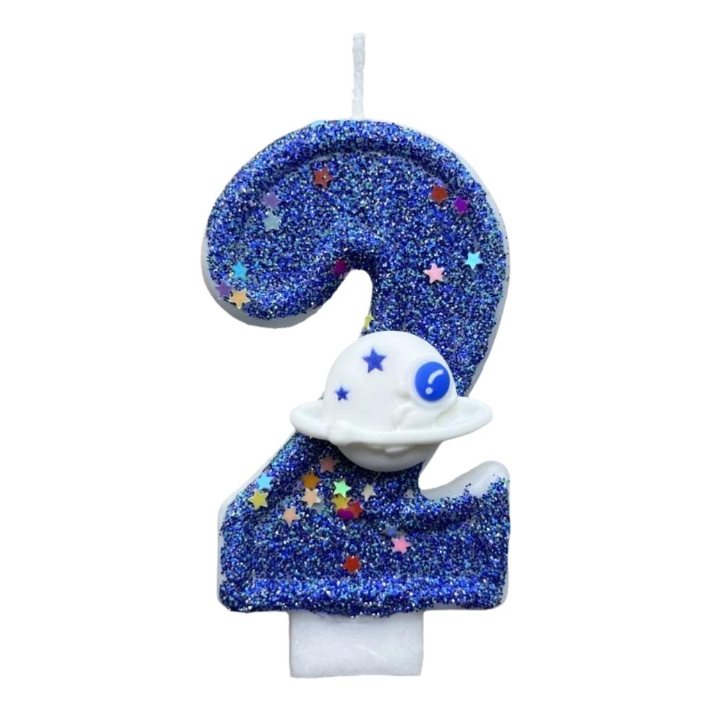 Numbers 0-9 Birthday Candle Spaceship Cake Decoration Candles for Party Commemoration Day Table Home Room Decor Accessories