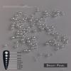 300-5000Pcs/Bag Pearls Pure White Nail Beads  Round 1-6Mm Mixed Size High Brightness Pearls For Diy Manicure Decor