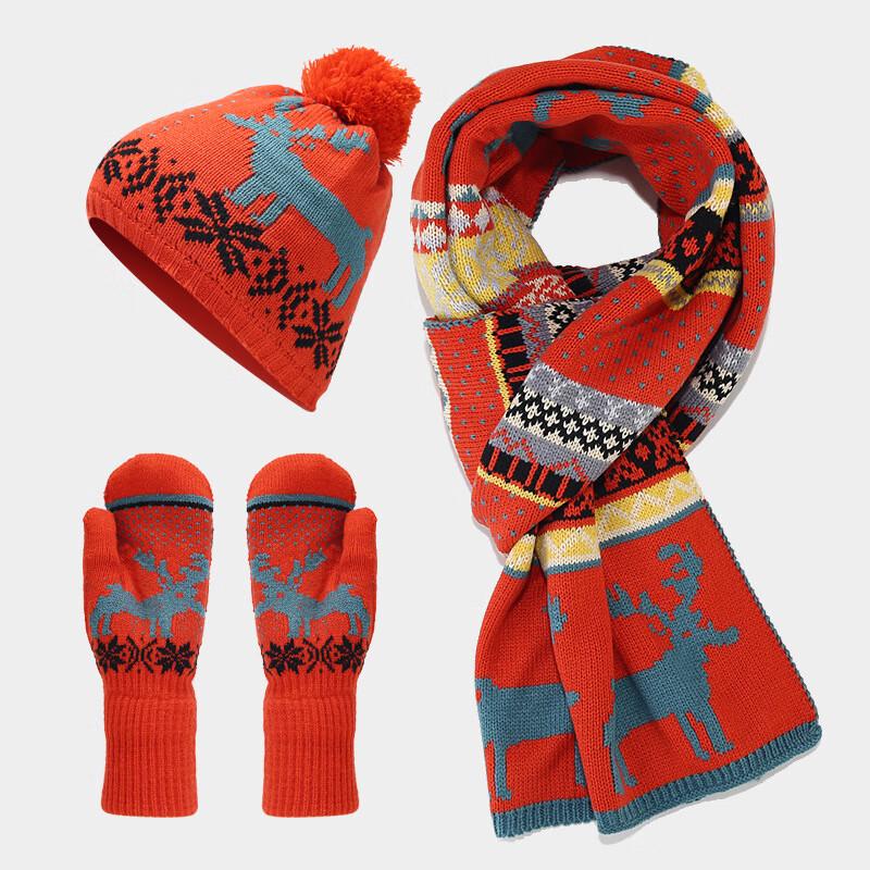 Christmas Winter Warm Hat, Scarf & Gloves 3-Piece Set