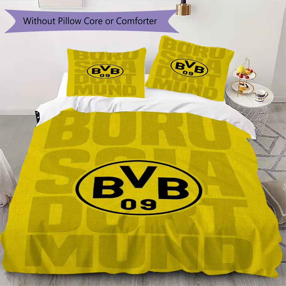 Dortmund Pattern Bedding uilt Set uilt Cover Pillowcase Home Decoration Birthday Gift (1 * duvet cover + 2 * pillowcase without core)29