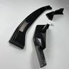 Compatible BMW G80/G82 V Style M3/M4 Three-Section Front Lip Carbon Fiber Pattern Kit - Bright Black