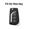 3 Buttons TPU Leather For Toyota Highlander Camry RAV4 Aygo Yaris Car Flip Key Cover Case Auto Shell Holder Fob Bag Keychain