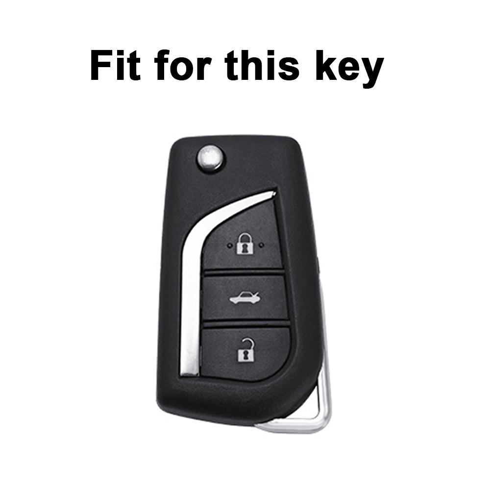 3 Buttons TPU Leather For Toyota Highlander Camry RAV4 Aygo Yaris Car Flip Key Cover Case Auto Shell Holder Fob Bag Keychain