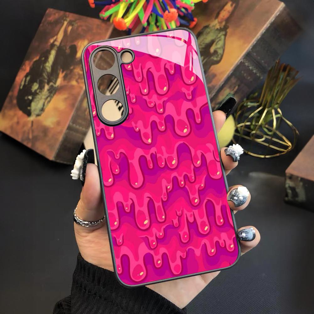 Slime Pattern Phone Case For Samsung Galaxy S25 S24 S23 S22 S20 S21 Note20 Ultra Plus Fe Colored Silver Cover