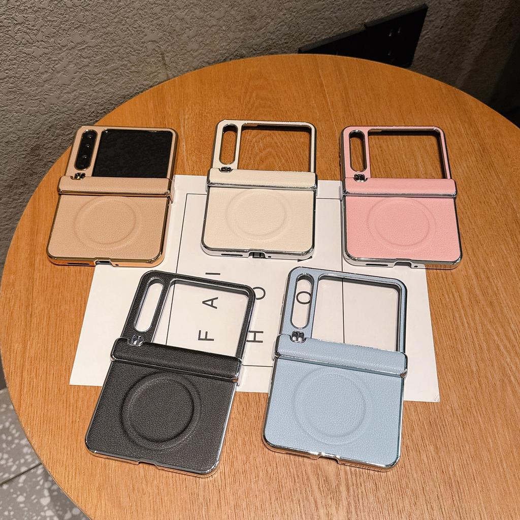Center Axis Three-stage Lychee Pattern Is Suitable for Huawei Purax Folding Mobile Phone Case P50Pocket Magnetic Attraction Honor V Flip