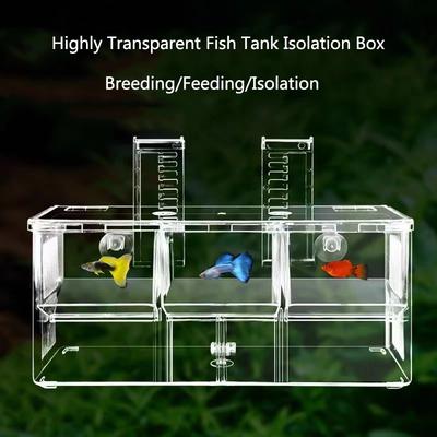 Highly Transparent Acrylic Aquarium Fish Breeding Isolation Box Fish Tank Aquarium Breeder Double Guppies Hatching Incubator New