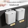 Wall-Mounted Sliding Lid Trash Can for Kitchen, Bathroom, and Living Room