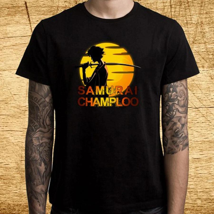 Samurai Champloo Anime Cartoon Men s Black T-Shirt Tee Top Unisex XL