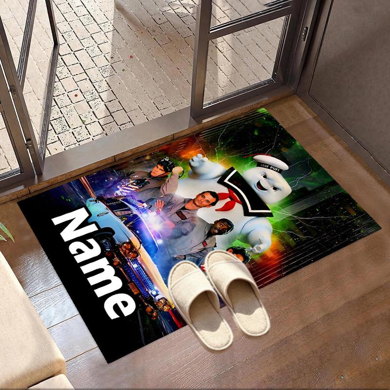 Custom Name Personalized Ghostbusters Print Carpet, Versatile Home Decor Rug, for Playroom, Apartment, Balcony, Entryway, Hallway Gift