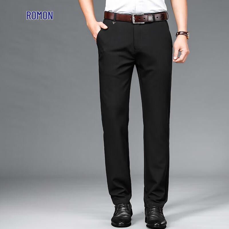ROMON Men's Stretch Wrinkle-Free Business Casual Trousers