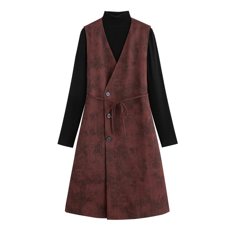 Vest Dress Bottoming Shirt Two-piece Women's Clothing Spring New Fashion Temperament Age-reducing Suit Skirt