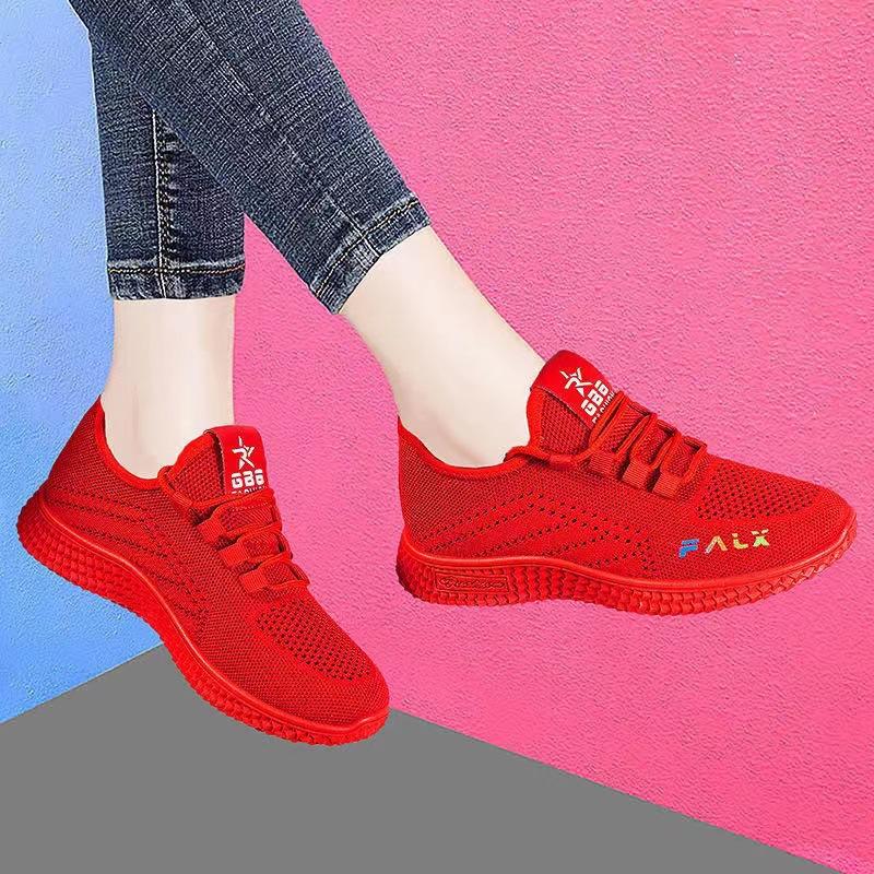 Summer casual women's shoes, soft soles, sports mesh, breathable, little red shoes, work shoes