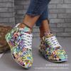 Fashion Plus Size 43 Women Sneakers Thick-soled Shoes Summer Hand-painted Graffiti Shoes Outdoor Casual Women Sneakers Zapatos De Mujer