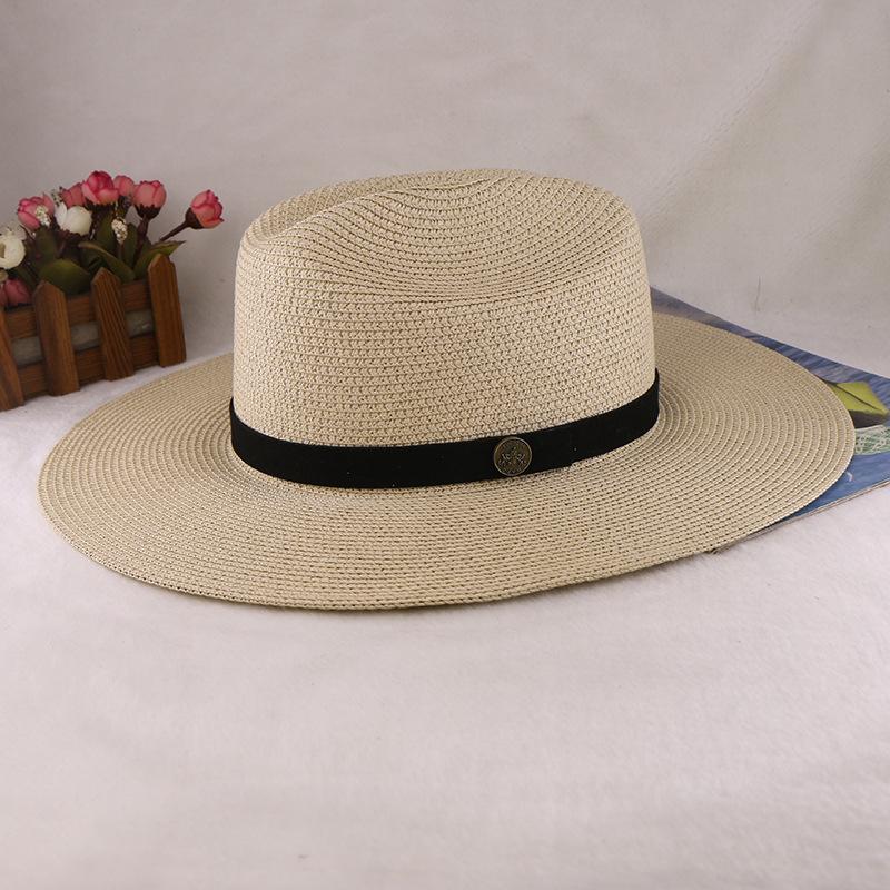 Spring And Summer Men'S Cowboy Hat Travel Vacation Visor Outdoor Sun Protection Fishing Hat Foldable Windproof Top Hat