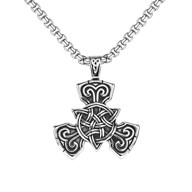 Evropsko-americký náhrdelník s lebkou a beraní hlavou: Retro Literární Pánský Démon Přívěsek z Titanové Oceli