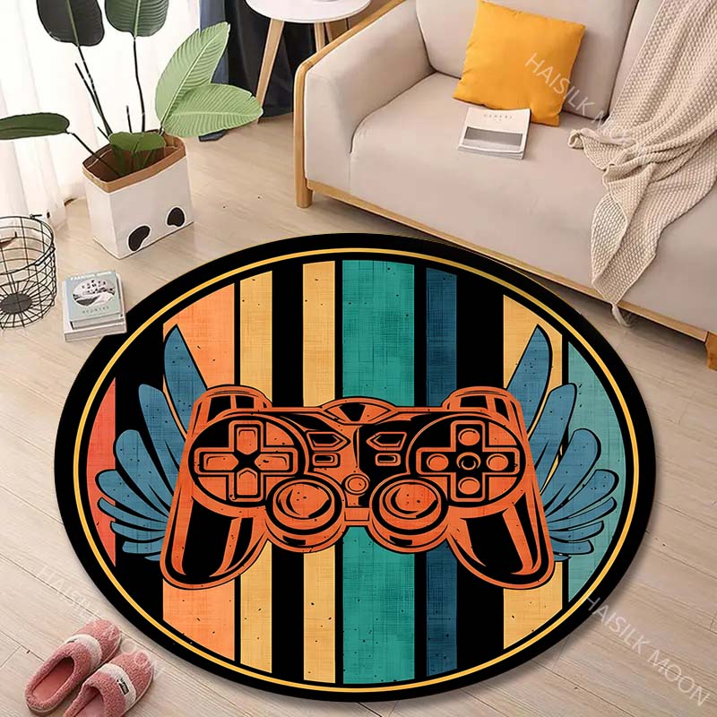 Multiple Sizes Game controller Print Round Rugs for Living Room Bedroom Floor Mats Kids Room Household Carpet Home Decor