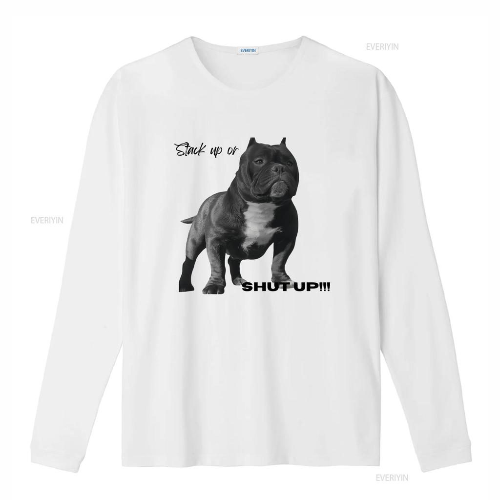 Stack Up OR SHUT American Bully T shirt Enthusiast Lovers Dog vintage Washed Stretched designer clothes streetwear Soft