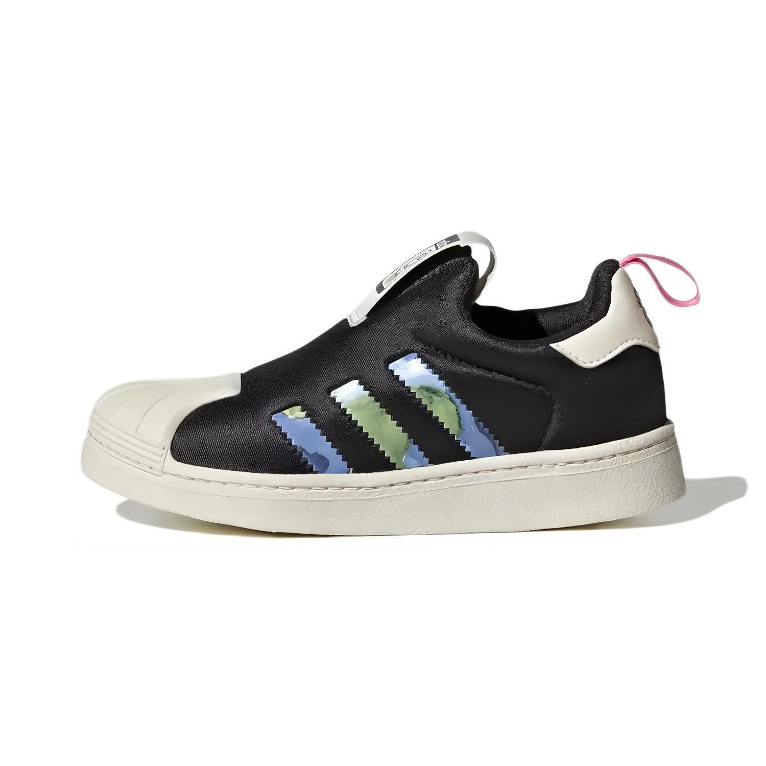 Adidas Originals SUPERSTAR 360 C Comfortable Abrasion Resistant Low top Kids Skateboarding Shoes Black Blue GY9153 28