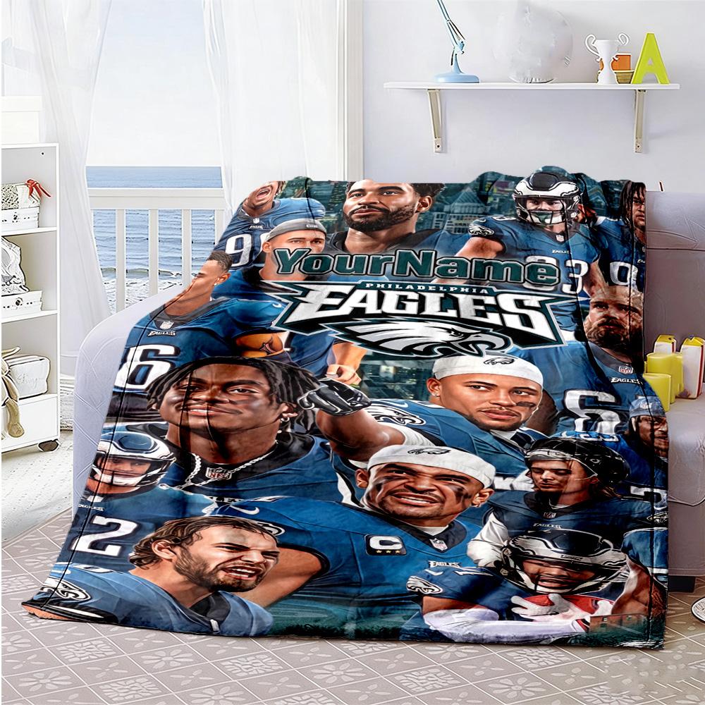 Philadelphia Eagles Customize Your Name Blanket Gift Customizable Blanket Soft Cozy Versatile For Picnics Chair Office Chair Office