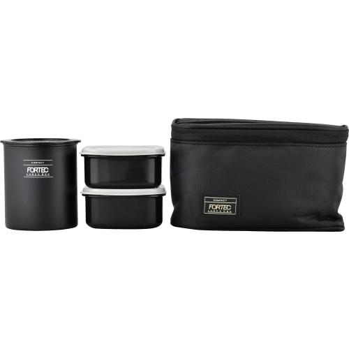 Wahei Freiz Lunch Box Rice Side Dish Fortec Lunch 640ml Black Slim Type Thermal Case Included FLR-8161