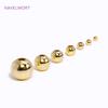 2MM-8MM 18K Gold Plated Round Ball Beads Spacer Beads Brass Metal Loose Beads For Making Bracelet DIY Jewelry Making Accessories