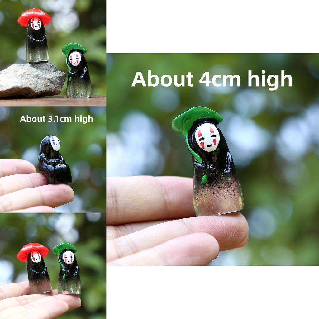 No Face Man Holding Umbrella Sitting Posture Hat Mini Model Desktop Ornament For Family Fun