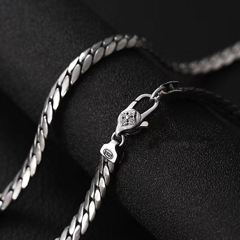 Xsl Jiamei S925 Silver Cuban Chain Necklace Men 'S All -Match Punk Hip Hop Fine Jewelry Gift
