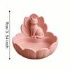 Lotus Shape Trinket Dish Resin Material Desktop Organizer Cat Figurine Holder  Vanity Table Decor