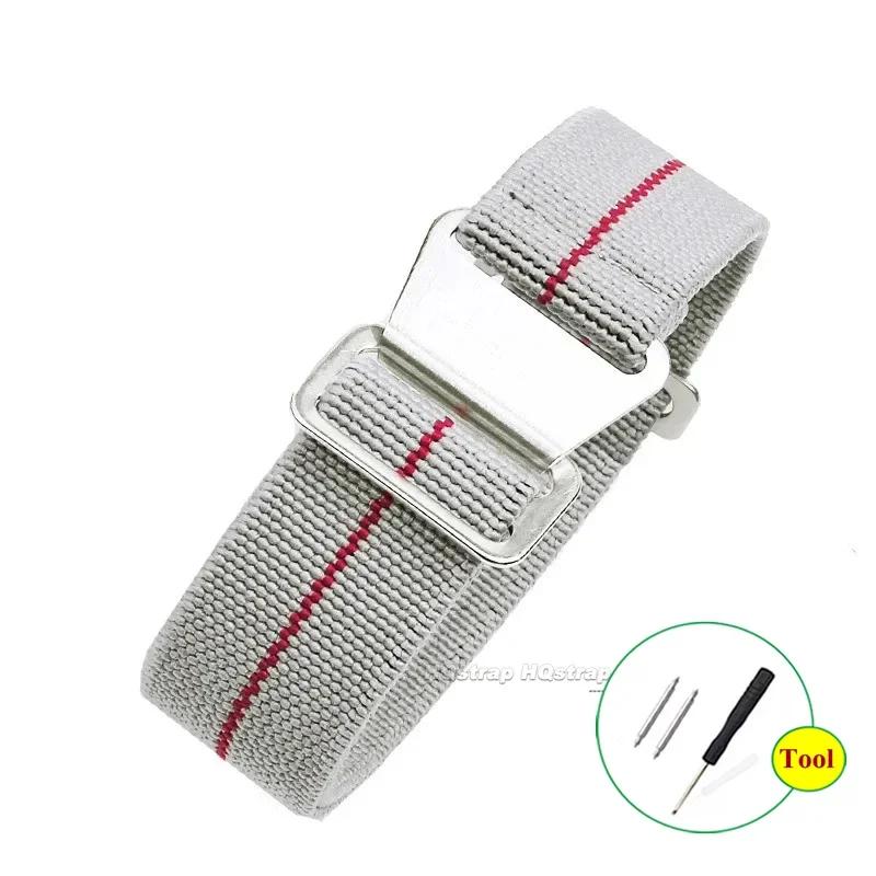 18 20mm 22mm Elastisches Uhrenarmband Nylon-Uhrenbänder Universelles Stoff-Armband für Herren Smartwatch Fallschirmtaschen-Armband für Tudor