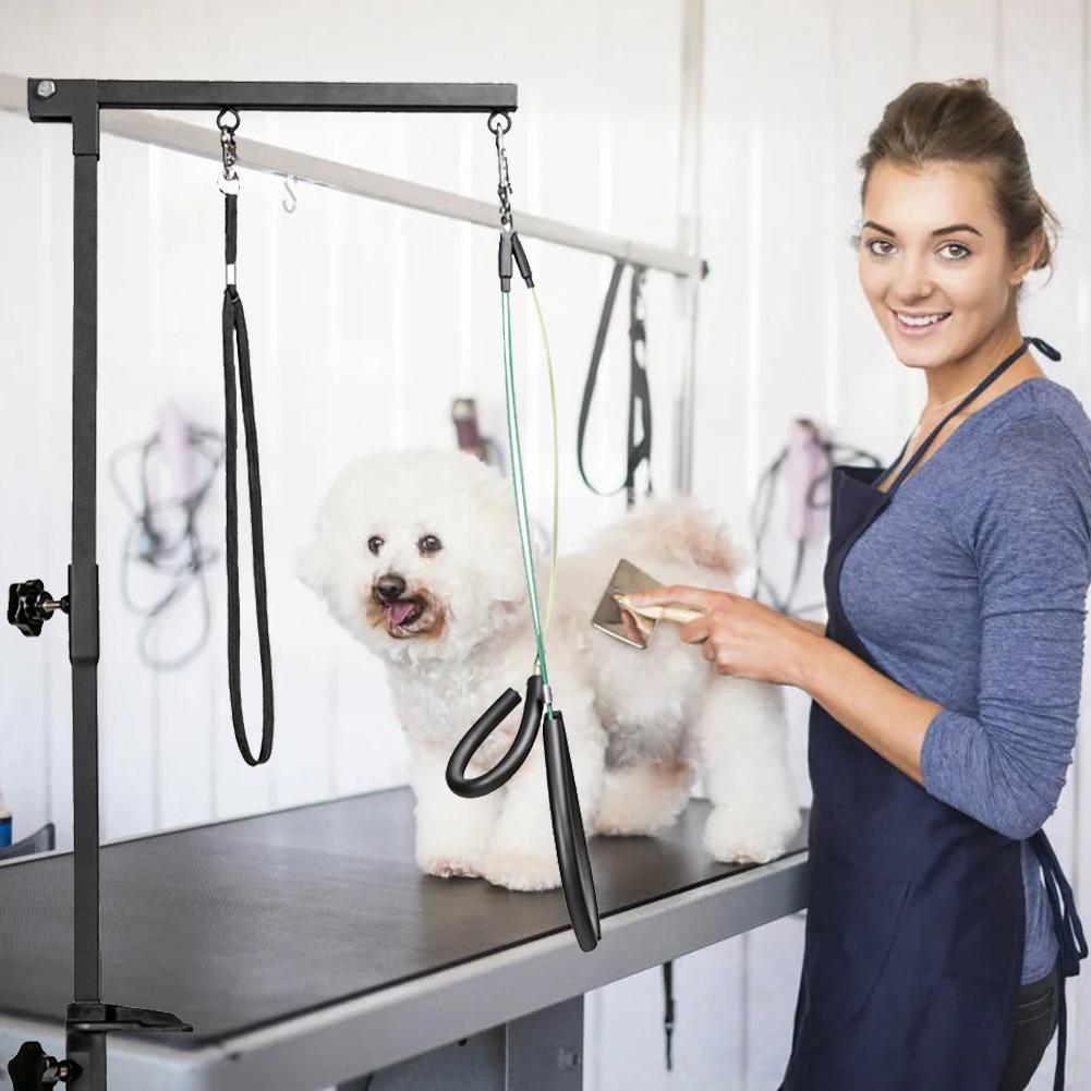 Dog Shower Stand Stainless Steel Trimming Pet Grooming Stand Pet Foldable Grooming Bracket Telescopic Table Hanger for Bath Desk
