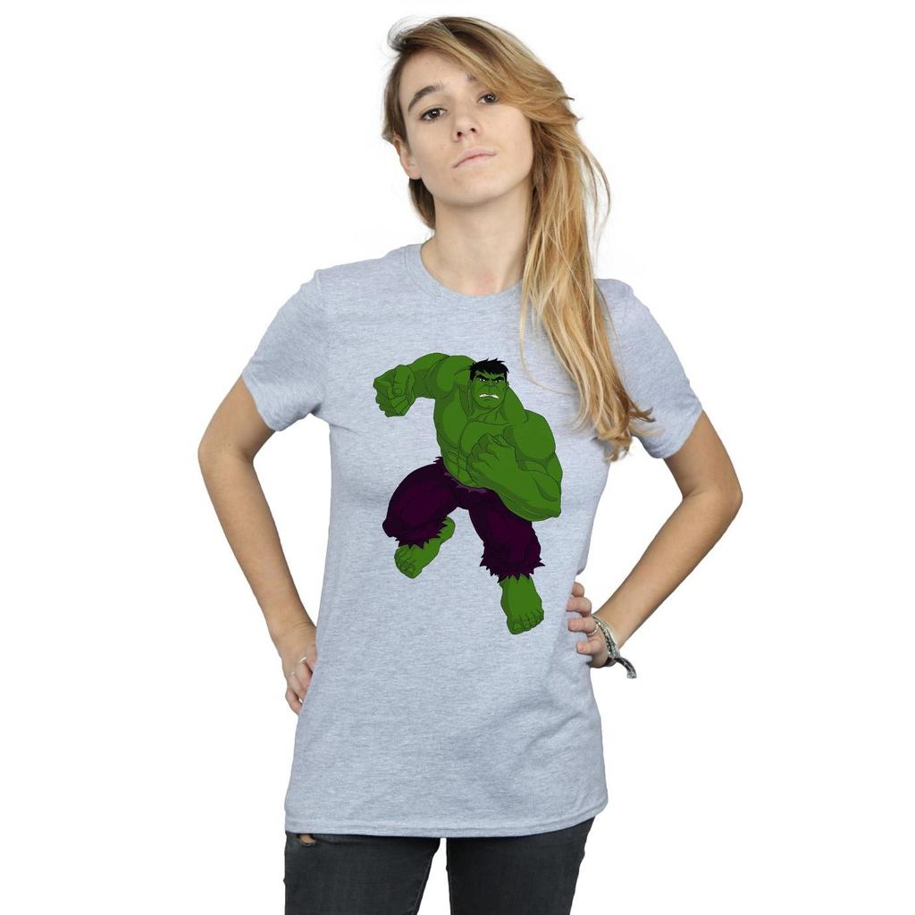 Marvel Womens/Ladies Hulk Pose Cotton Boyfriend T-Shirt
