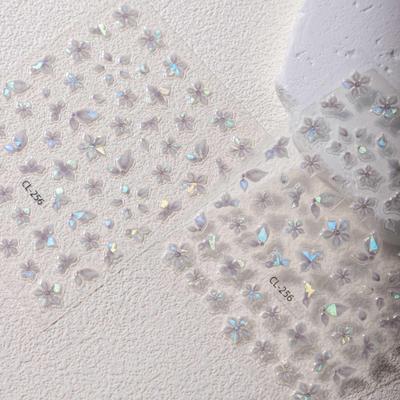 Cyansea Cute Seashell Ice Flower Nail Art Stickers - New Self-Adhesive Embossed Design