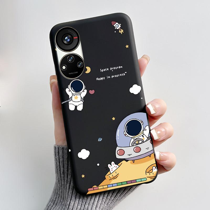 Hülle für ZTE Blade V40S / Axon 40 SE / V70 Pro Hülle Ästhetisch Niedliche Katze Astronaut Weiche Schwarze Matte Schutzhülle Rückseite