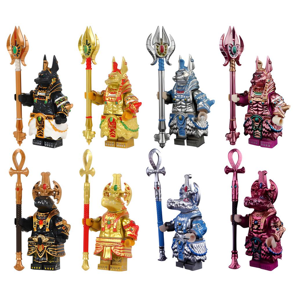Third-party Egyptian Mythology Building Block Figures,includes Anubis, Sobek,Sun God,Sun Wukong,collectible Creative Gift