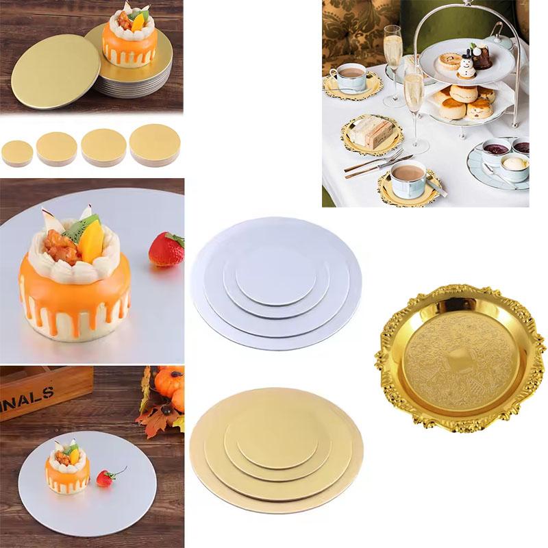 Golden Decorative Serving Trays Elegant Snack Plates Fruit Dishes Retro Metal Dessert Trays Wooden Nut Platters Cake Home Decor