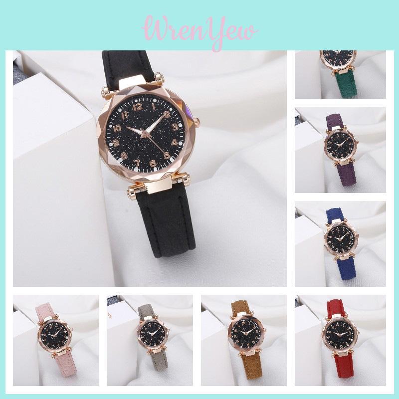 Women's Digital Belt Watch With Night Sky Design Casual Quartz Wristwatch