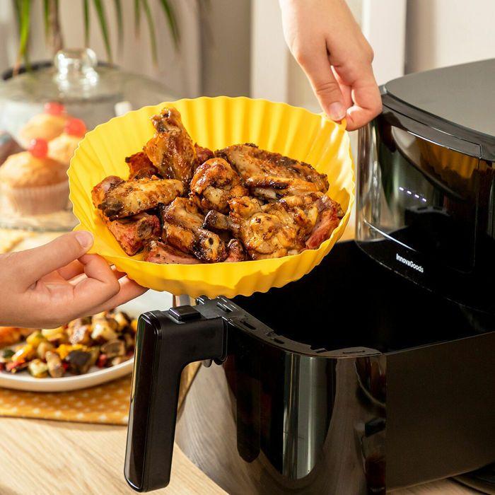 Paniers silicone pour friteuse à air - INNOVAGOODS - Mollicon (4 pièces) - Avec poignées - Anti-adhérent - Compatible micro-ondes