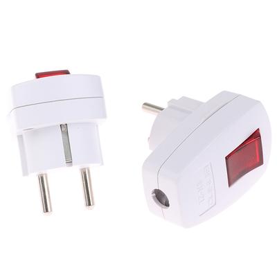 Enchufe de alimentación recargable tipo F de Alemania, con interruptor indicador Led, enchufe desmontable, 1 ud.